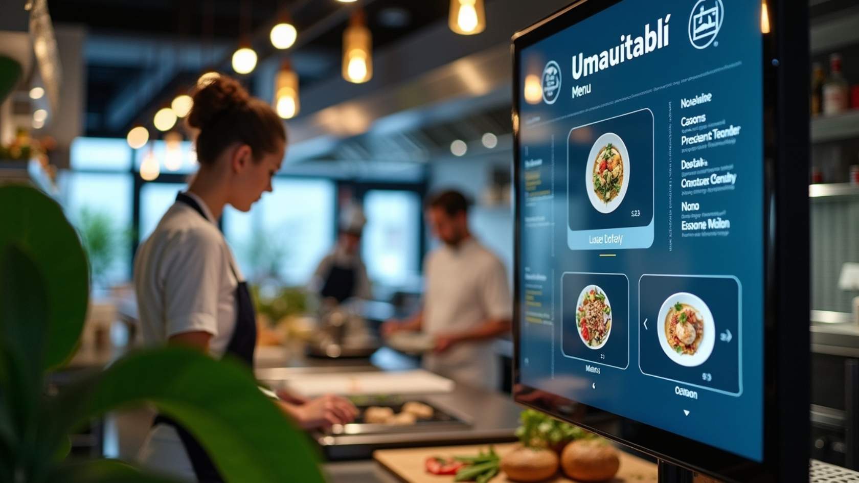 Digital menu system linked to inventory management, marking items as unavailable automatically in real-time.