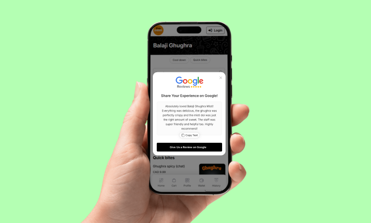 Leave a Google Review via QR Prompt