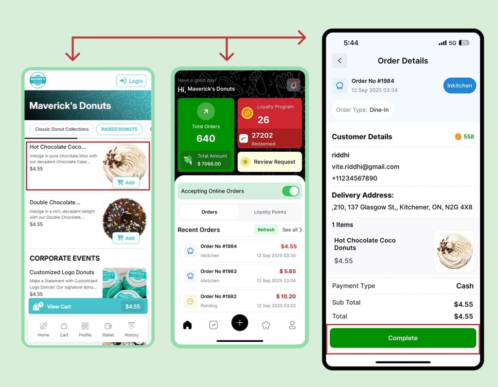 Seamless Ordering & Kitchen Sync